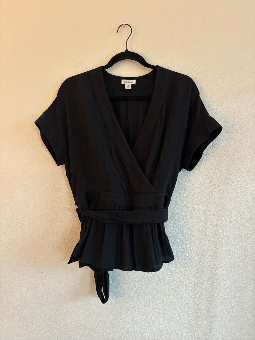 Sundance short-sleeve wrap blouse size medium